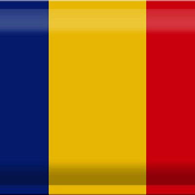 Targa in metallo Bandiera Romania 30x20 cm Bandiera della Romania