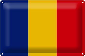 Panneau en étain drapeau de la Roumanie, 30x20cm, drapeau de la Roumanie 1