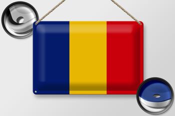 Panneau en étain drapeau de la Roumanie, 30x20cm, drapeau de la Roumanie 2