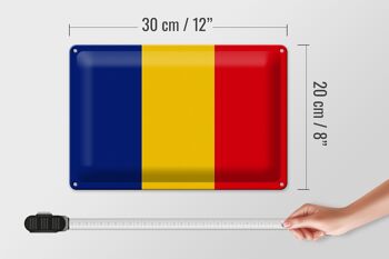 Panneau en étain drapeau de la Roumanie, 30x20cm, drapeau de la Roumanie 4