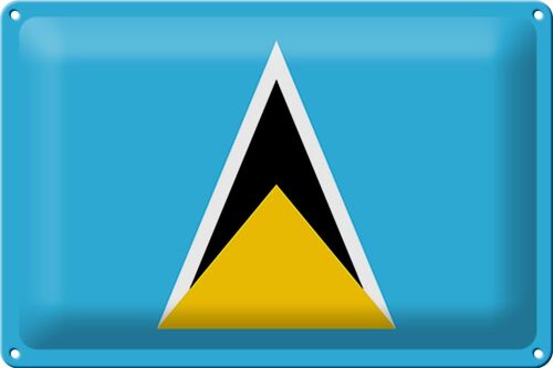 Blechschild Flagge Saint Lucias 30x20cm Flag of Saint Lucia