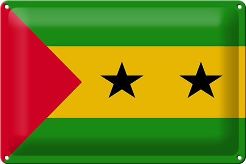 Blechschild Flagge São Tomé und Príncipe 30x20cm São Tomé