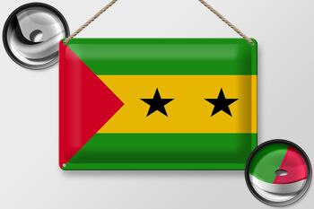 Panneau en tôle drapeau São Tomé et Príncipe 30x20cm São Tomé 2