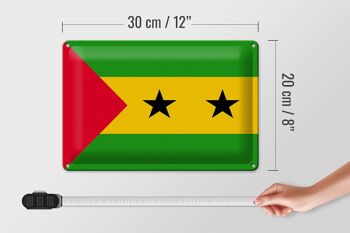 Panneau en tôle drapeau São Tomé et Príncipe 30x20cm São Tomé 4