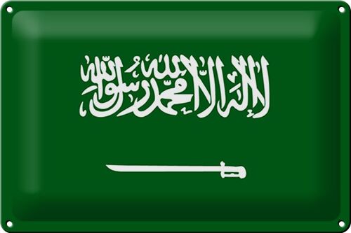 Blechschild Flagge Saudi-Arabien 30x20cm Flag Saudi Arabia
