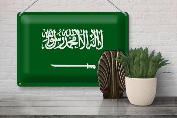 Drapeau en étain pour l'arabie saoudite, 30x20cm, drapeau de l'arabie saoudite 3