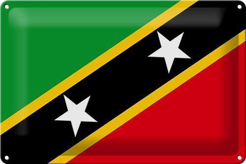 Blechschild Flagge St. Kitts und Nevis 30x20cm Saint Kitts