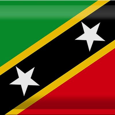 Signe en étain drapeau St. Kitts et Nevis 30x20cm Saint Kitts