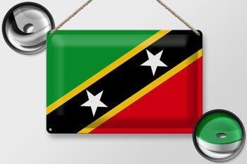 Signe en étain drapeau St. Kitts et Nevis 30x20cm Saint Kitts 2