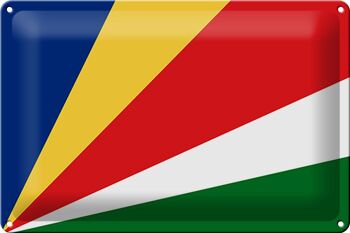 Signe en étain drapeau des Seychelles 30x20cm drapeau des Seychelles 1