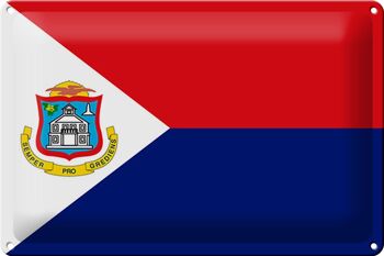 Signe en étain drapeau Sint Maarten 30x20cm drapeau Sint Maarten 1
