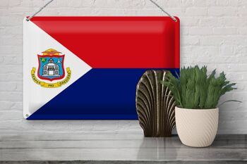 Signe en étain drapeau Sint Maarten 30x20cm drapeau Sint Maarten 3