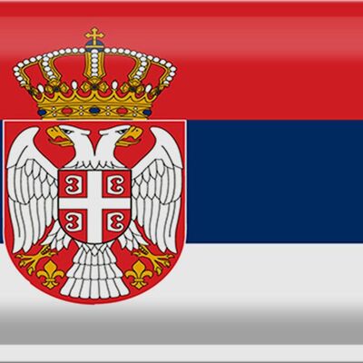 Targa in metallo Bandiera Serbia 30x20 cm Bandiera della Serbia