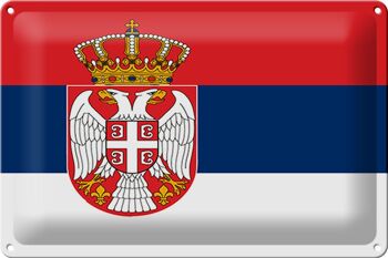 Drapeau de la Serbie en étain, 30x20cm, drapeau de la Serbie 1