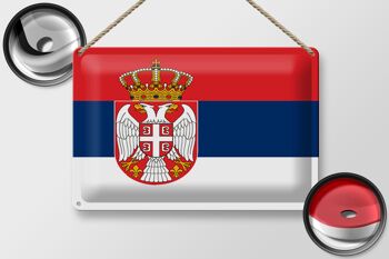 Drapeau de la Serbie en étain, 30x20cm, drapeau de la Serbie 2