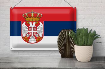 Drapeau de la Serbie en étain, 30x20cm, drapeau de la Serbie 3