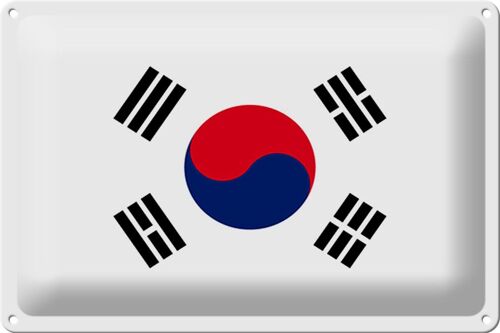 Blechschild Flagge Südkorea 30x20cm Flag of South Korea
