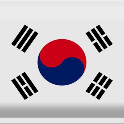 Targa in metallo Bandiera Corea del Sud 30x20 cm Bandiera della Corea del Sud