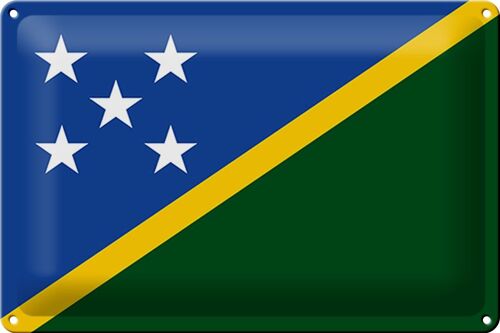 Blechschild Flagge Salomonen 30x20cm Flag Solomon Islands