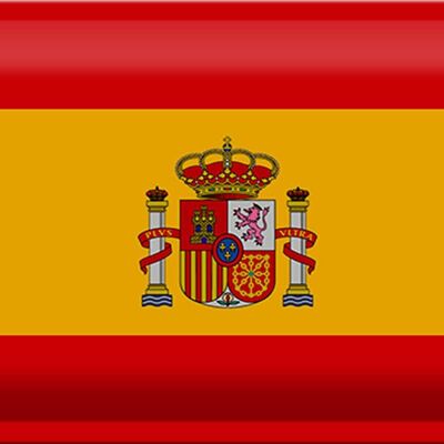 Signe en étain drapeau Espagne 30x20cm drapeau de l'espagne