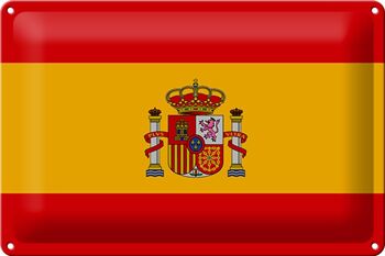 Signe en étain drapeau Espagne 30x20cm drapeau de l'espagne 1