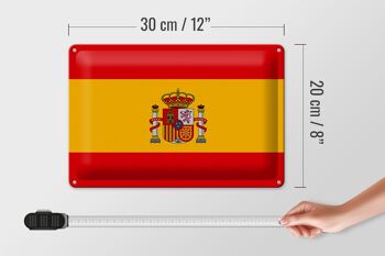 Signe en étain drapeau Espagne 30x20cm drapeau de l'espagne 4
