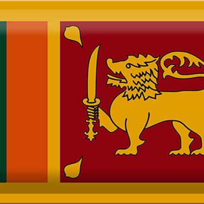 Targa in metallo Bandiera dello Sri Lanka 30x20 cm Bandiera dello Sri Lanka