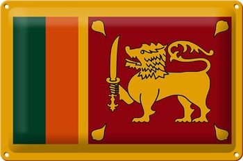 Signe en étain drapeau du Sri Lanka 30x20cm drapeau du Sri Lanka 1