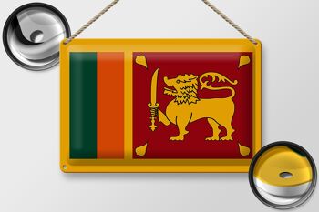 Signe en étain drapeau du Sri Lanka 30x20cm drapeau du Sri Lanka 2
