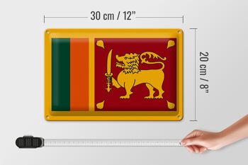 Signe en étain drapeau du Sri Lanka 30x20cm drapeau du Sri Lanka 4