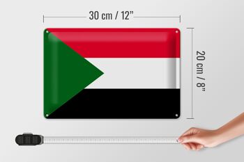 Signe en étain drapeau Soudan 30x20cm drapeau du Soudan 4