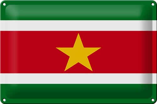 Blechschild Flagge Suriname 30x20cm Flag of Suriname