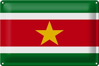 Signe en étain drapeau Suriname 30x20cm drapeau du Suriname 1