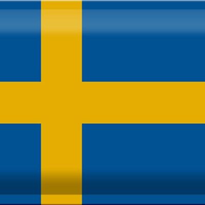 Targa in metallo Bandiera Svezia 30x20 cm Bandiera della Svezia