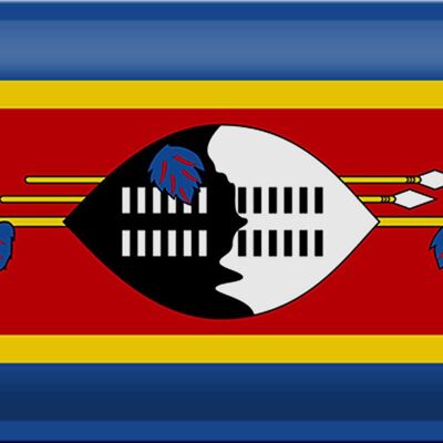 Cartel de chapa con bandera de Suazilandia, 30x20cm, bandera de Eswatini