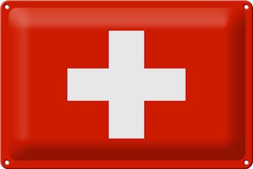 Blechschild Flagge Schweiz 30x20cm Flag of Switzerland