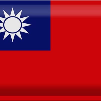 Targa in metallo Bandiera Cina 30x20 cm Bandiera di Taiwan