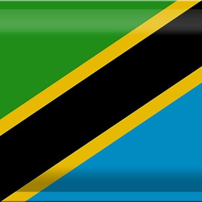 Targa in metallo Bandiera della Tanzania 30x20 cm Bandiera della Tanzania