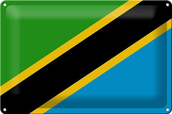 Signe en étain drapeau de la Tanzanie 30x20cm drapeau de la Tanzanie 1