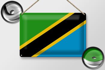 Signe en étain drapeau de la Tanzanie 30x20cm drapeau de la Tanzanie 2