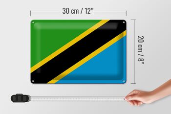 Signe en étain drapeau de la Tanzanie 30x20cm drapeau de la Tanzanie 4