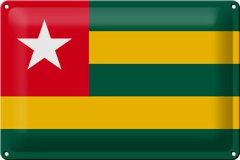 Signe en étain drapeau du togo 30x20cm drapeau du togo 1