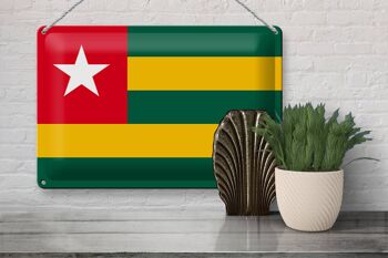 Signe en étain drapeau du togo 30x20cm drapeau du togo 3