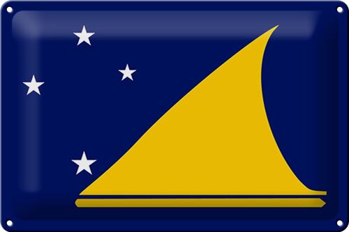 Blechschild Flagge Tokelau 30x20cm Flag of Tokelau