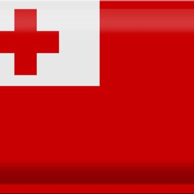 Signe en étain drapeau des Tonga 30x20cm drapeau des Tonga
