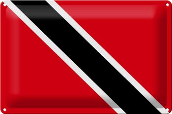 Drapeau de signe en étain de trinité-et-Tobago, 30x20cm 1