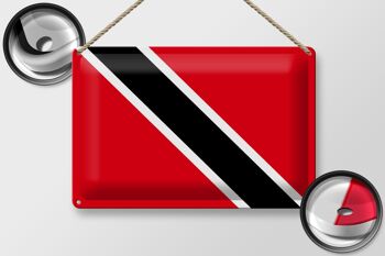 Drapeau de signe en étain de trinité-et-Tobago, 30x20cm 2