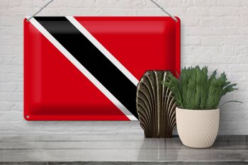 Drapeau de signe en étain de trinité-et-Tobago, 30x20cm 3