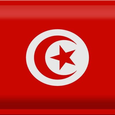 Targa in metallo Bandiera della Tunisia 30x20 cm Bandiera della Tunisia