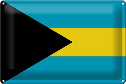 Blechschild Flagge Bahamas 30x20cm Flag of the Bahamas